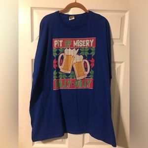 Pit Of Misery Dilly Dilly Long Sleeve Christmas T-Shirt Blue Mens 2XL